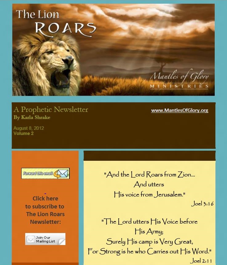 Volume Two of The Lion Roars Prophetic Newsletter